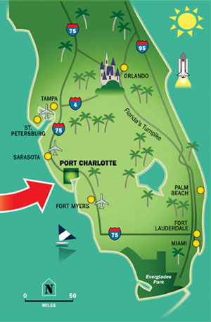 map of Port Charlotte, Florida